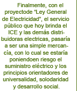 Proyecto de Ley general de Electricidad