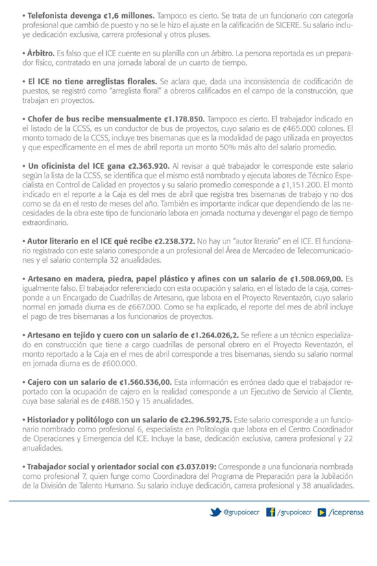 Salarios del ICE